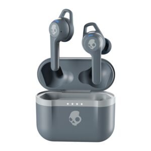 Skullcandy Indy Evo True Wireless Bluetooth Earbuds with charging case and accessories